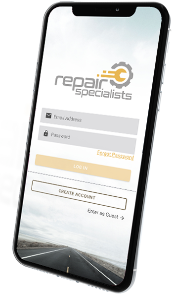 Phone showing Repair Specialist App
